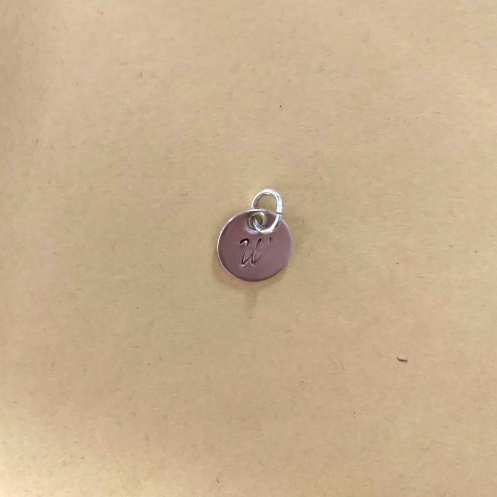 “W” letter initial charm sterling silver